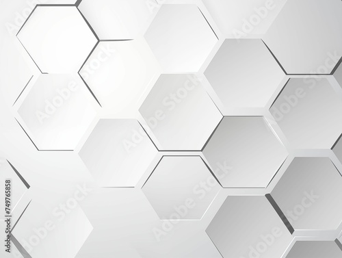White Hexagonal Abstract Background. Generative AI