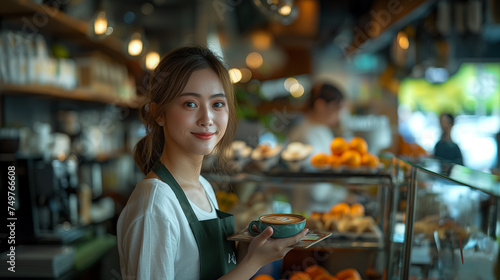 カフェの女性店員