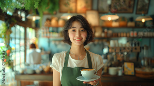 カフェの女性店員