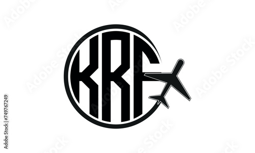 KRF three initial letter circle tour & travel agency logo design vector template. hajj Umrah agency, abstract, wordmark, business, monogram, minimalist, brand, company, flat, tourism agency, tourist photo