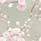 a Japanese cherry blossoms seamless pattern, generative ai