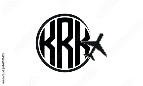 KRK three initial letter circle tour & travel agency logo design vector template. hajj Umrah agency, abstract, wordmark, business, monogram, minimalist, brand, company, flat, tourism agency, tourist