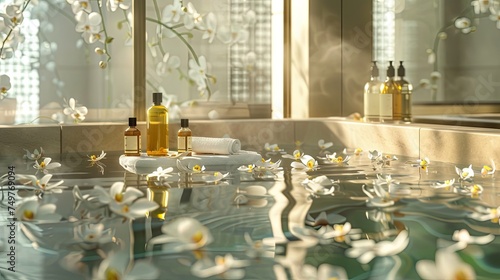 Luxurious Bath Time with Aromatherapy Oils and Orchids