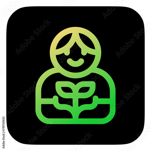 Editable person planting a tree, plant, gardening vector icon. Environment, ecology, eco-friendly. Part of a big icon set family. Perfect for web and app interfaces, presentations, infographics, etc