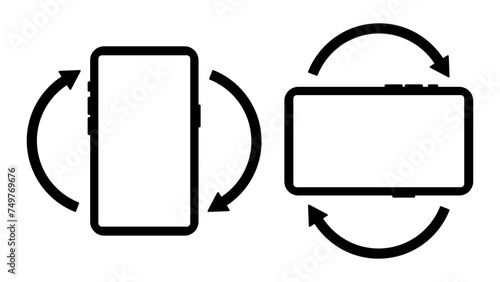 Rotate smartphone. Rotation, Interface, UI, Arrow, Right, Portrait, Landscape, Orientation, Direction
