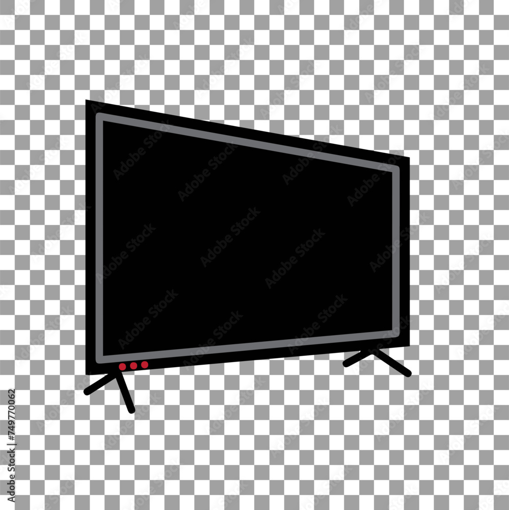 Flatscreen TV, a plasma TV. A blank monitor isolated ,4K TV flat