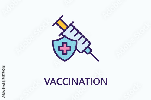 Vaccination icon or logo sign symbol vector illustration	