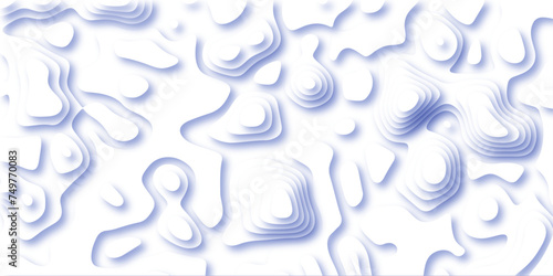 Abstract wavy line 3d paper cut white background. Topographic map. Geographic mountain relief. Abstract lines background paper texture Imitation of a geographical map shades .