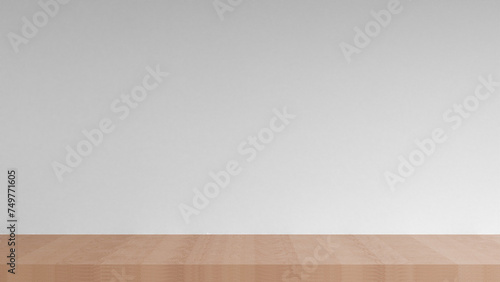 a wooden table with a black background