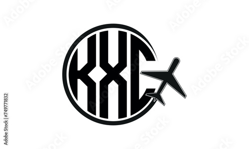 KXC three initial letter circle tour & travel agency logo design vector template. hajj Umrah agency, abstract, wordmark, business, monogram, minimalist, brand, company, flat, tourism agency, tourist