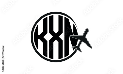KXN three initial letter circle tour & travel agency logo design vector template. hajj Umrah agency, abstract, wordmark, business, monogram, minimalist, brand, company, flat, tourism agency, tourist