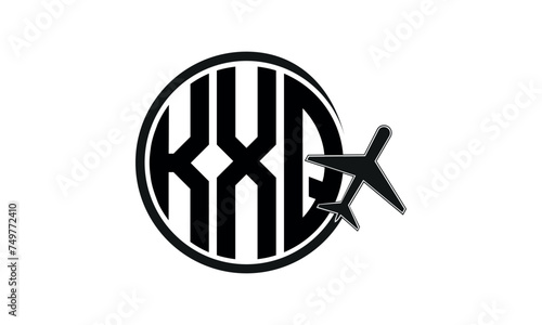 KXQ three initial letter circle tour & travel agency logo design vector template. hajj Umrah agency, abstract, wordmark, business, monogram, minimalist, brand, company, flat, tourism agency, tourist