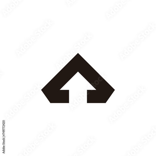 triangle arrow up negative space logo vector
