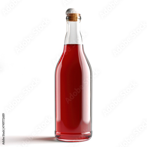 Bottle of grape juice isolated on transparent png.
