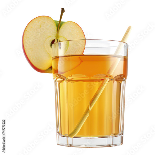 Apple juice and apple object isolated png.