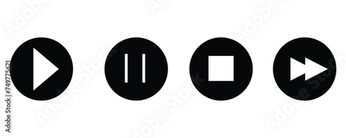 play and pause icon vector illustration with white background.