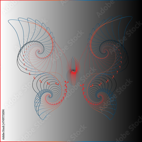 The vector dotted spiral vortex graphic is a visually interesting and complex image. use of color, movement, and text, all contribute to its overall effect.