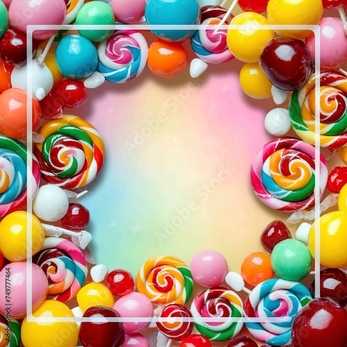 frame of colorful candies