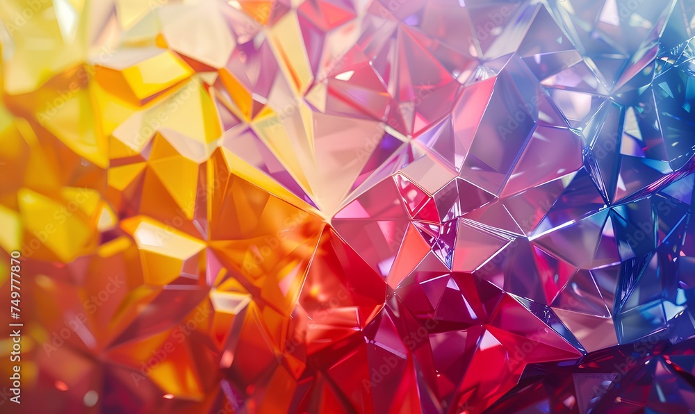 Primary color gradient from bright to dark on a crystal diamond background. generative AI