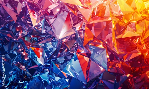 Primary color gradient from bright to dark on a crystal diamond background. generative AI