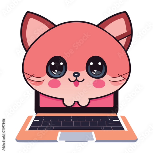 laptop  vector illustration kawaii