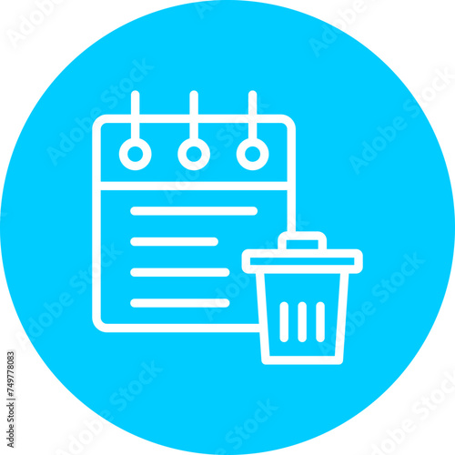Trash Can Vector Line Multi Circle
