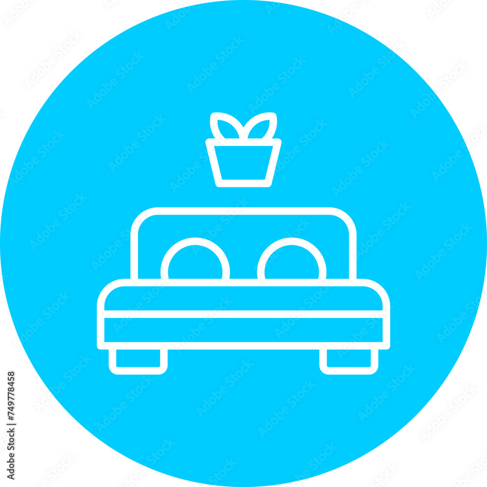 Double Bed Vector Line Multi Circle Double Bed Vector Line Multi Circle
