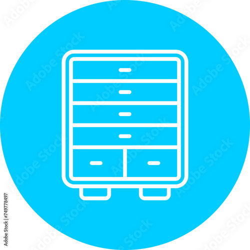 Chest Of Drawers Vector Line Multi Circle