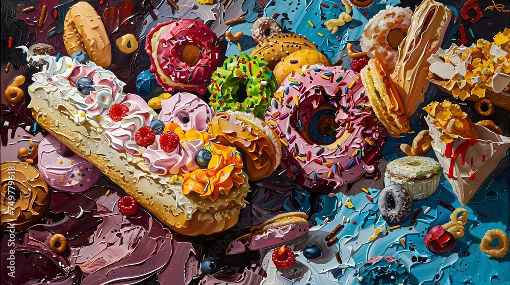 Vibrant and Colorful Illustrated Food Art