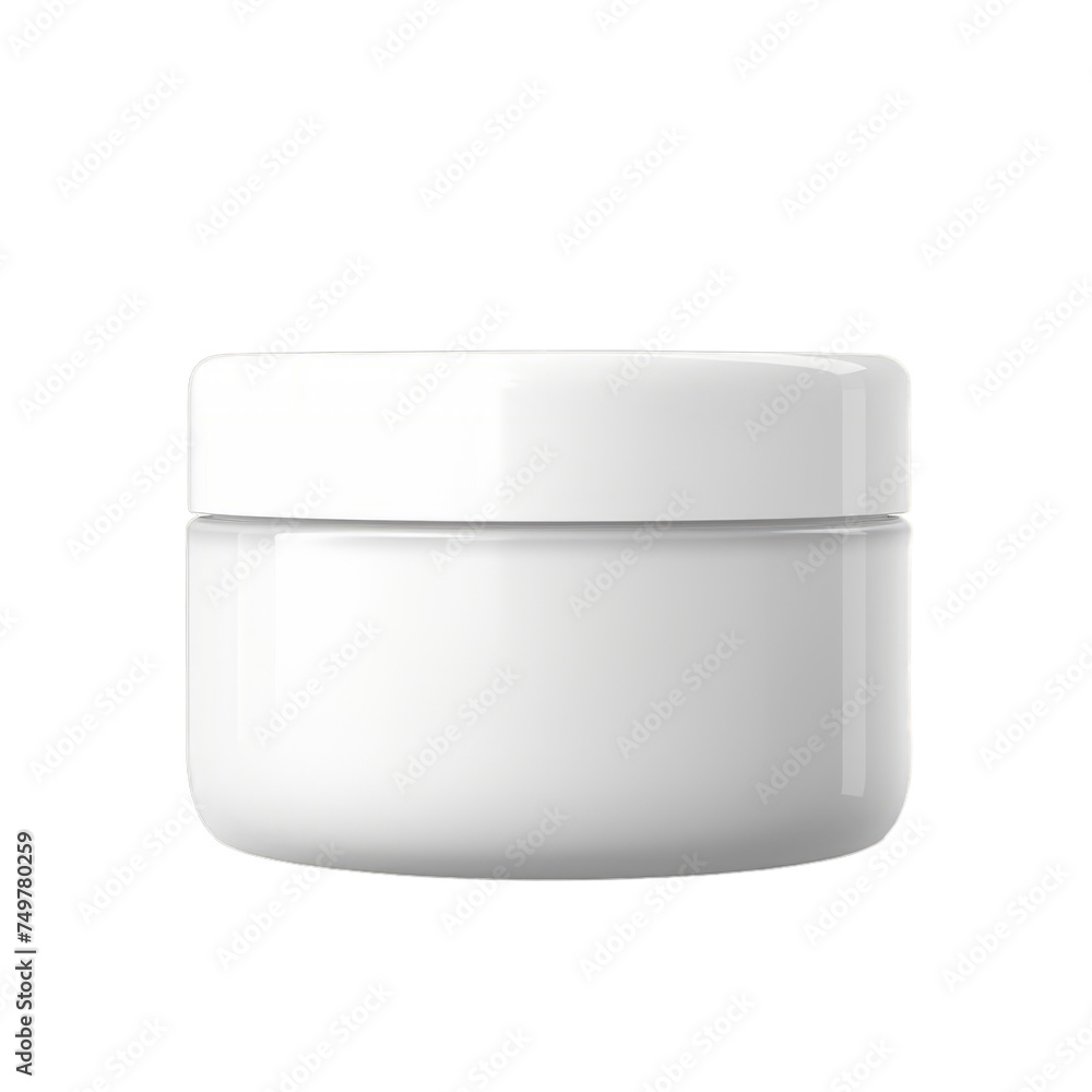 A blank plastic cosmetic jar isolated on transparent background, png A blank plastic cosmetic jar isolated on transparent background, png