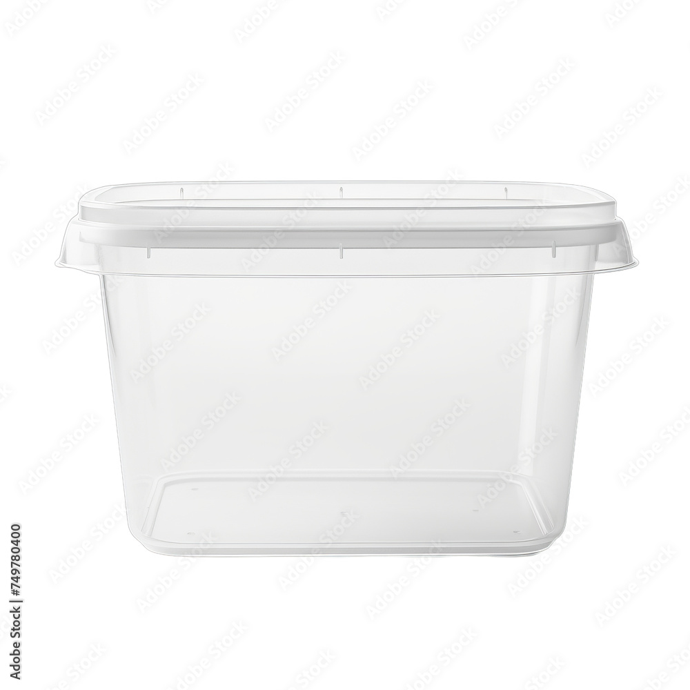 A blank plastic deli container isolated on transparent background, png