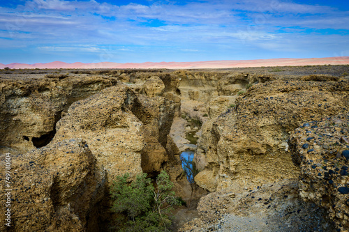 Sesriem canyon with water