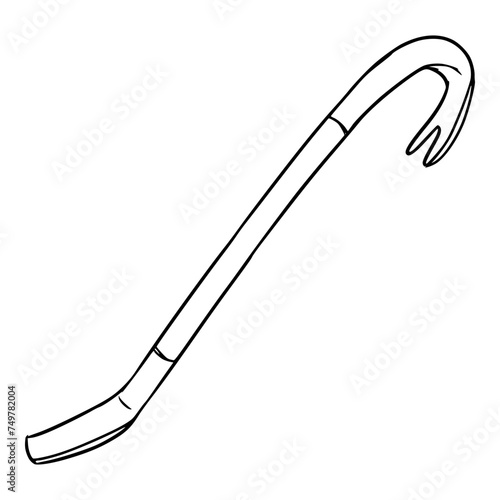 crowbar illustration hand drawn outline isolated vector
