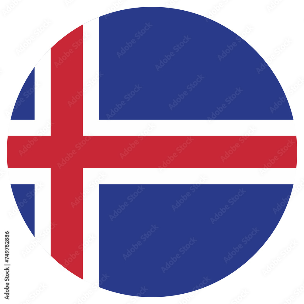 Obraz premium iceland national flag, transparent background