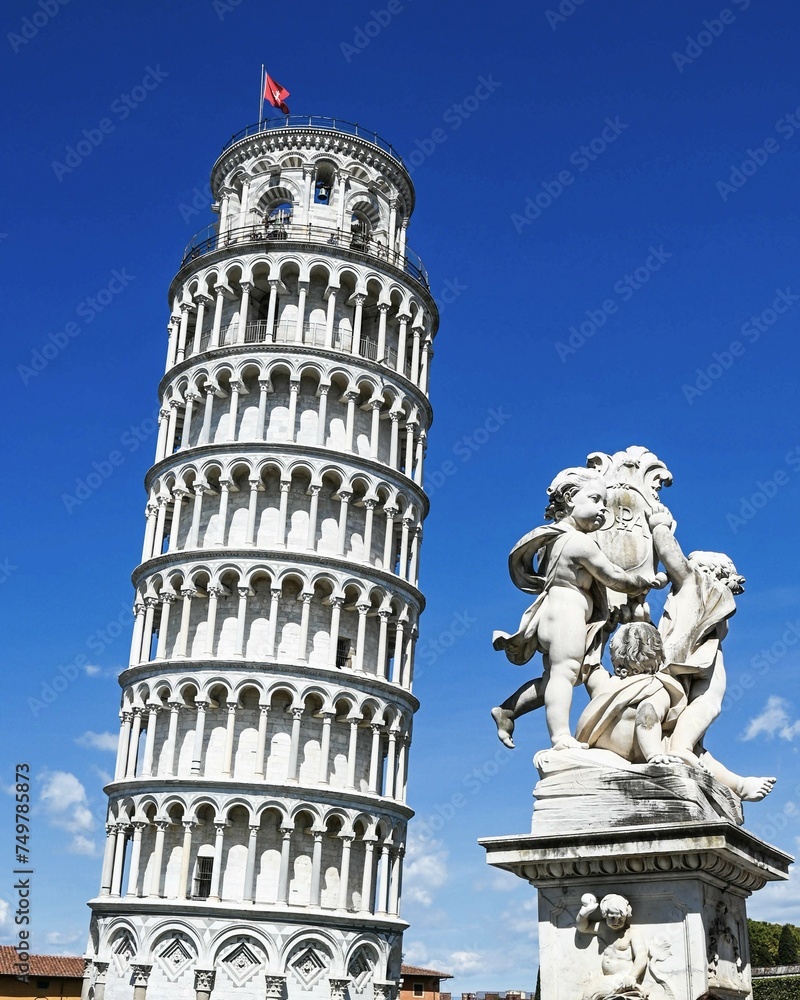 Leaning tower of Pisa, Cathedral-church and Library, Italy