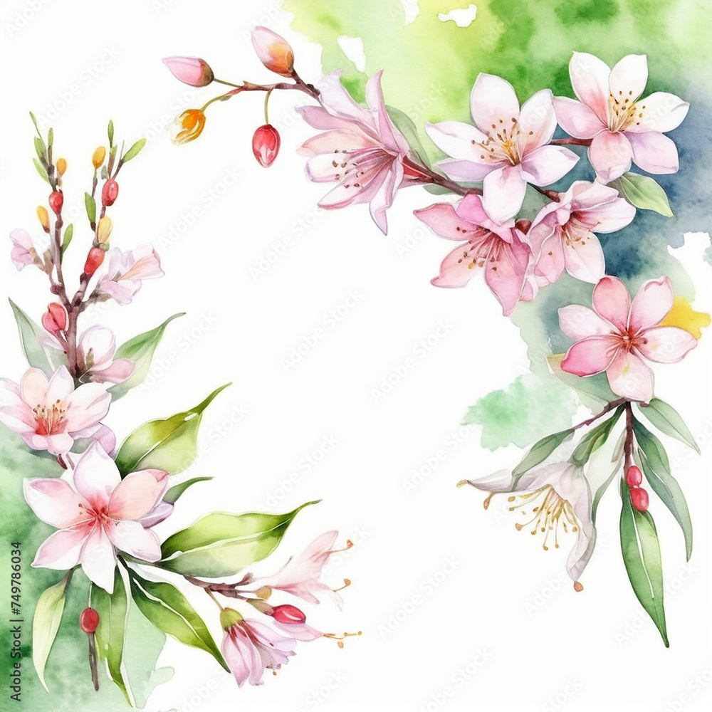 background with flowers cherry blossom branch