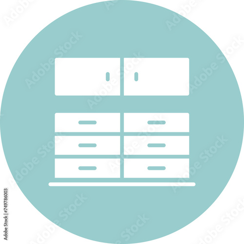 Kitchen Cabinet Vector Glyph Multi Circle