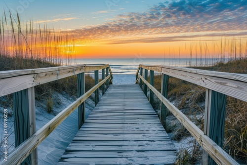 Walking on Water, Sunset Serenity, Nature's Pathway, A Journey Across Time.