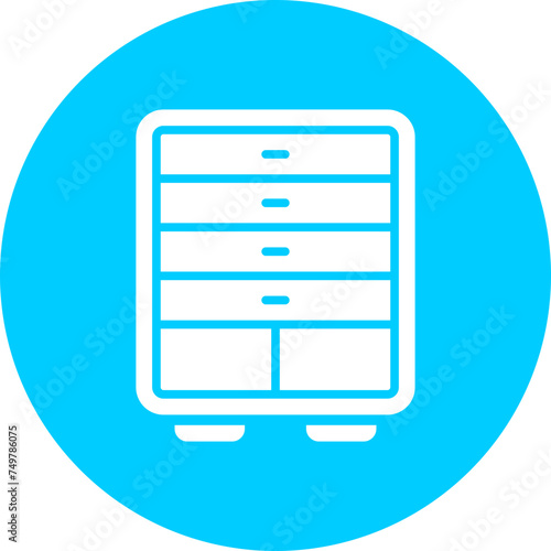 Chest Of Drawers Vector Glyph Multi Circle