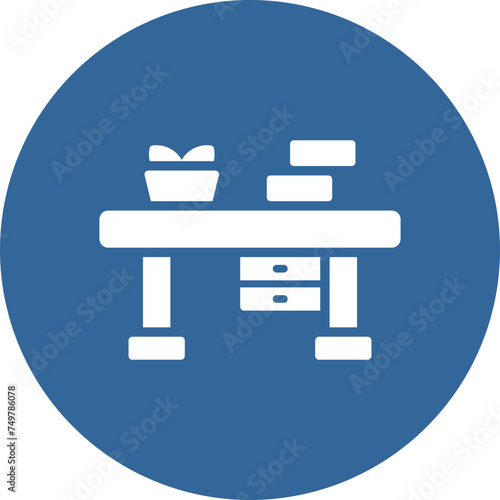 Desk Vector Glyph Multi Circle