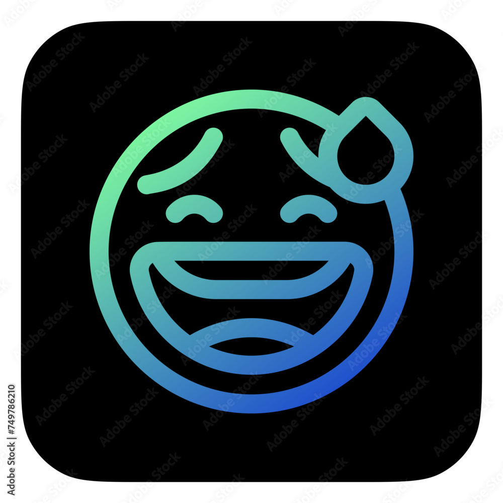 Obraz premium Editable sweat smile, awkward expression emoticon vector icon. Part of a big icon set family. Part of a big icon set family. Perfect for web and app interfaces, presentations, infographics, etc