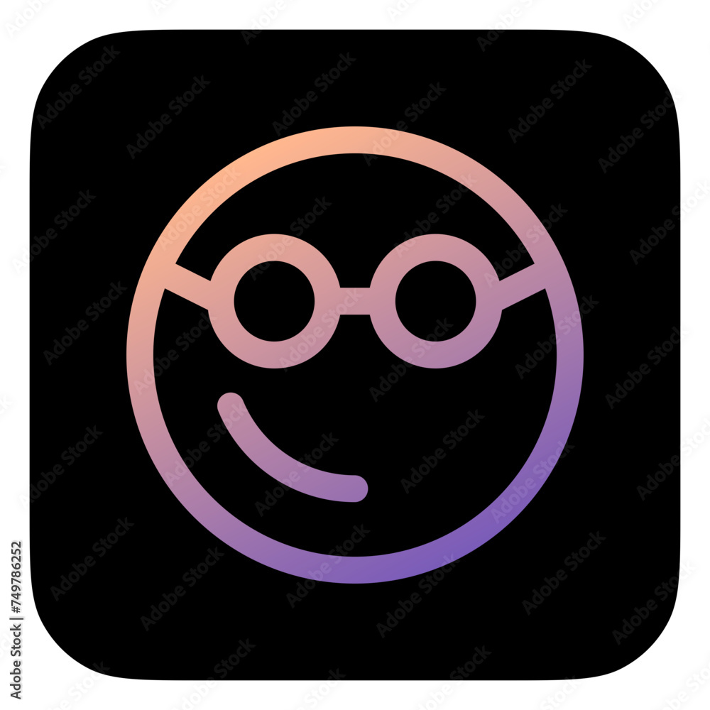 Obraz premium Editable smart glasses expression emoticon vector icon. Part of a big icon set family. Part of a big icon set family. Perfect for web and app interfaces, presentations, infographics, etc