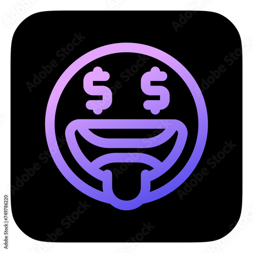 Editable greedy face expression emoticon vector icon. Part of a big icon set family. Part of a big icon set family. Perfect for web and app interfaces, presentations, infographics, etc