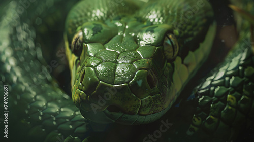 Green Snake Portrait