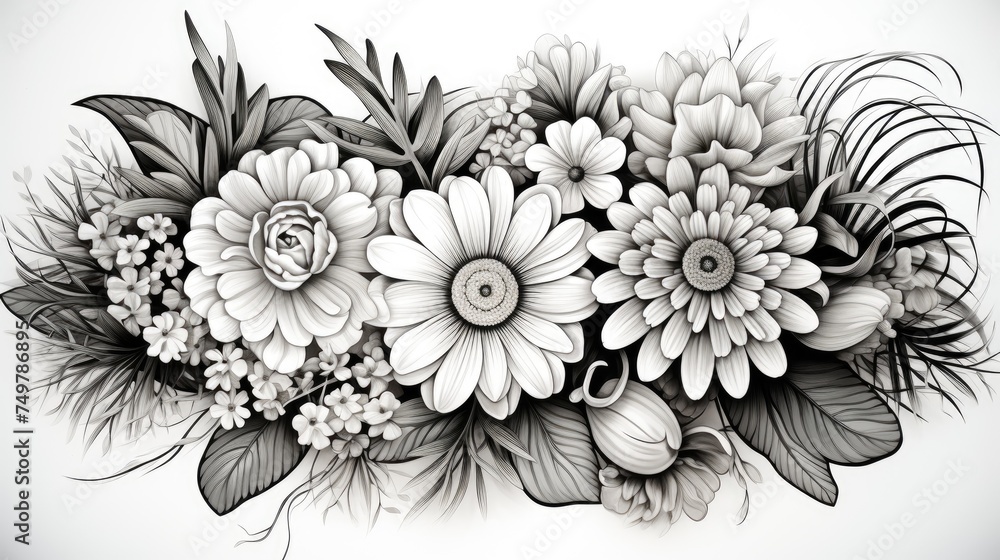 Fototapeta premium hand drawn flower