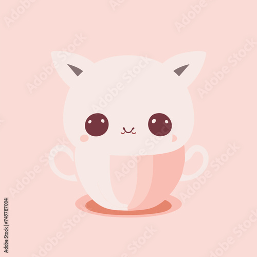 coffee cute, vector illustration kawaii
