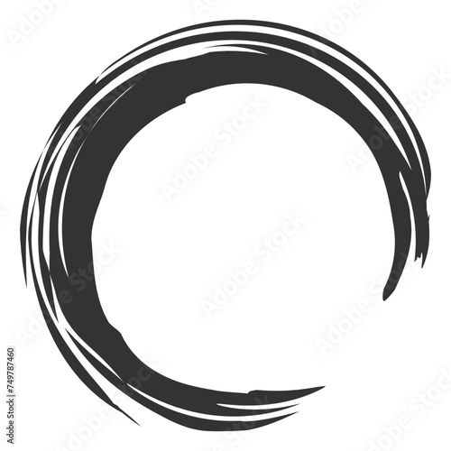 筆で書かれたかすれた丸