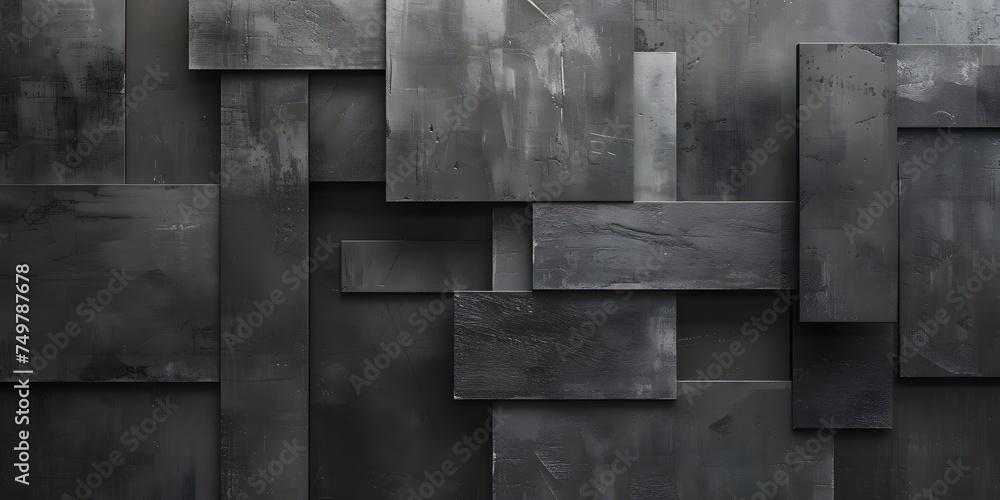 abstract black walls with geometric shapes