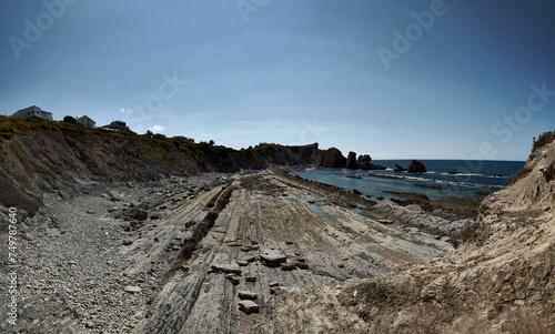 Broken coast at Liencres Cantabria. Rock formations photo