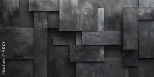 abstract black walls with geometric shapes
